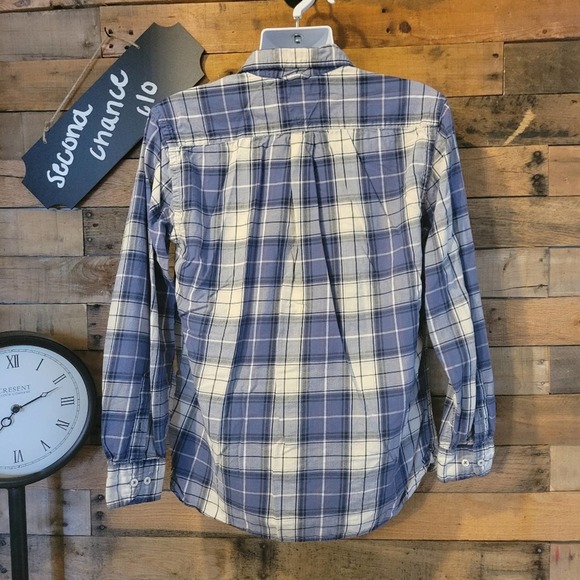 SALE-Tommy Hilfiger men's blue plaid causal button up size small - Picture 10 of 11